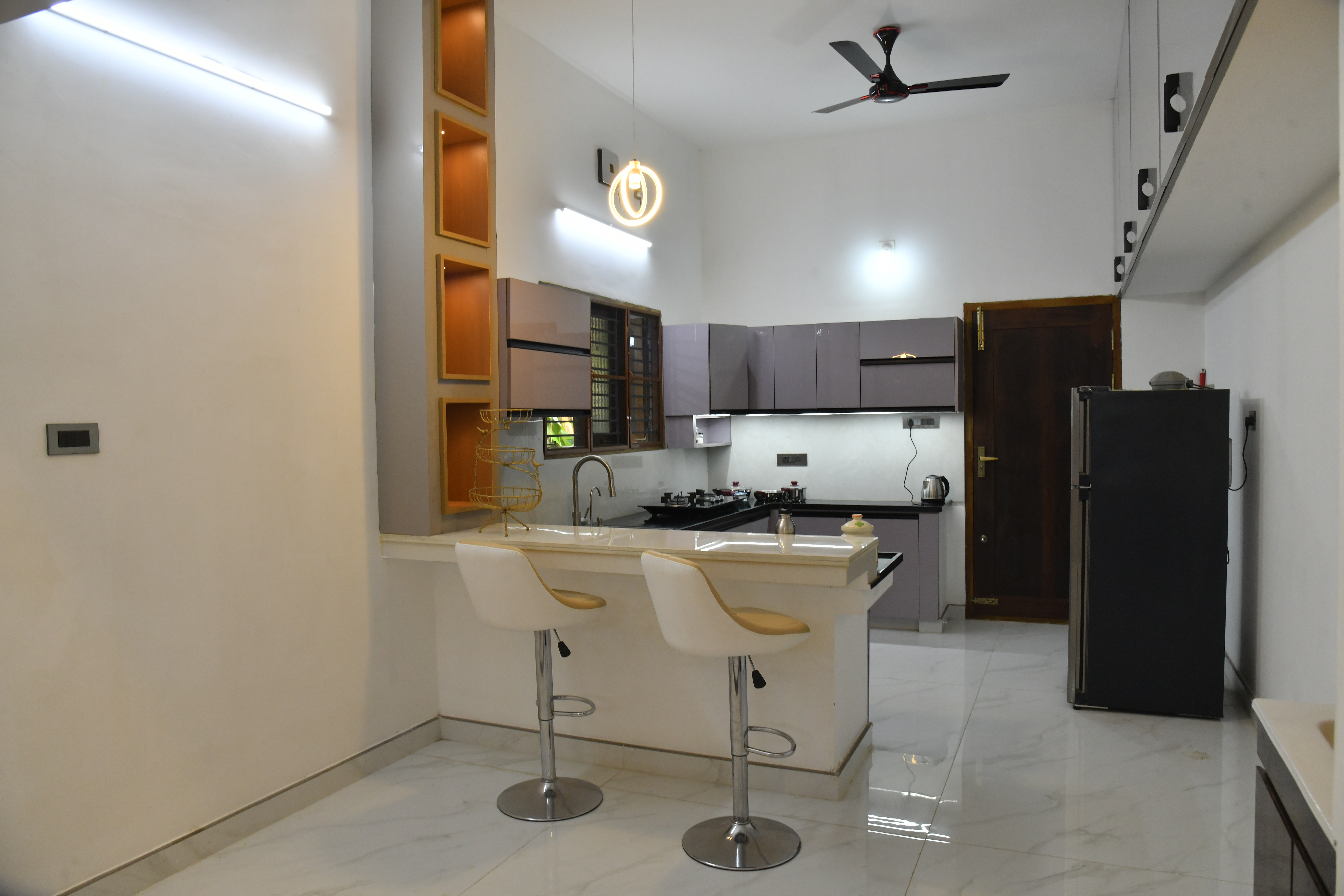 Dining space with table setup
