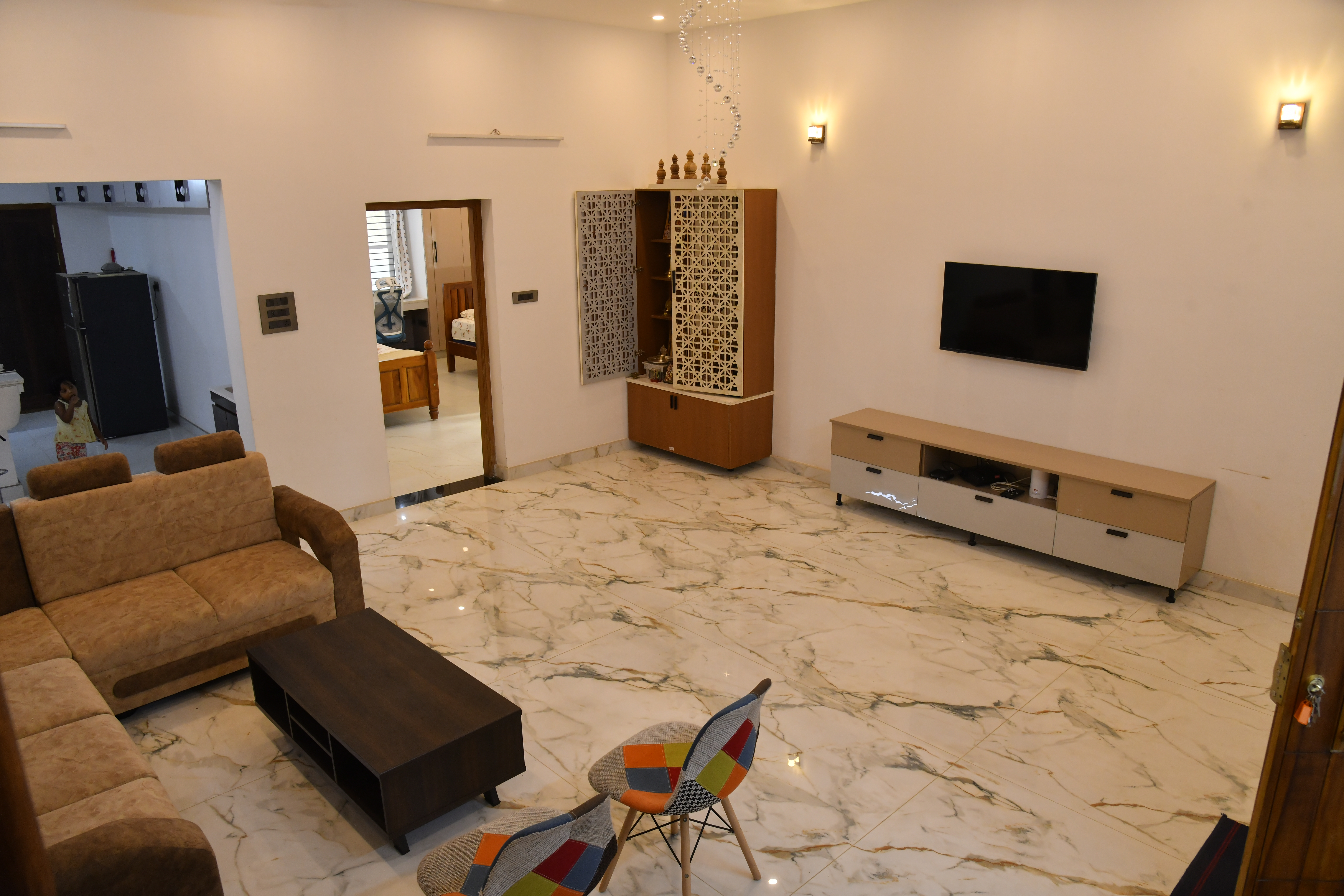 Well designed bedroom with large window