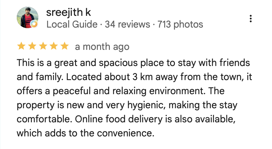 Google guest review screenshot — 5 stars